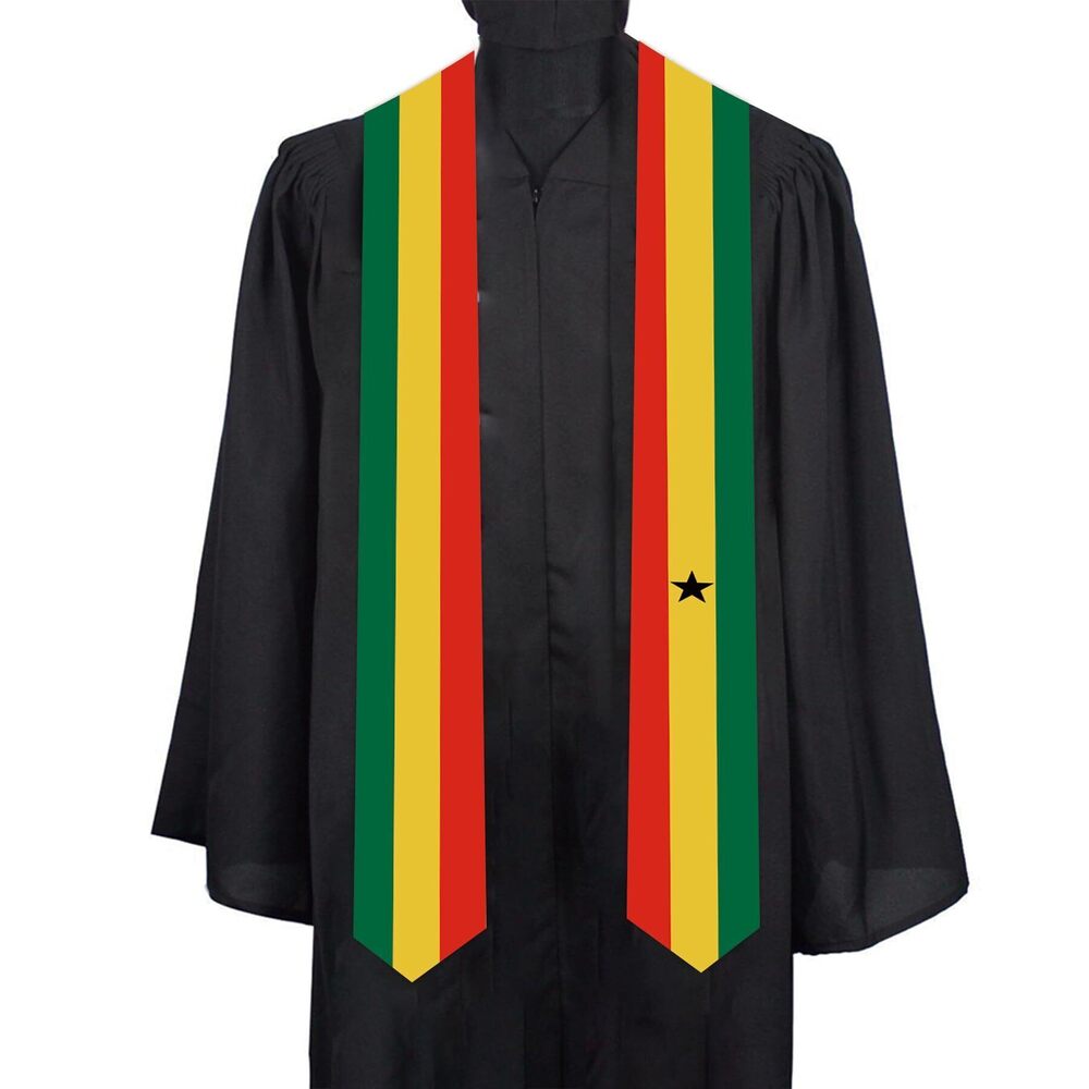5653 Ghana Country Graduation Stole scarf Graduation Sash for Study Aboard